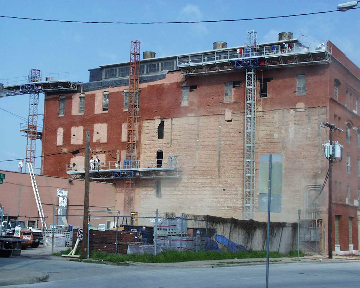 Gulf Cone building restoration - South ele during work